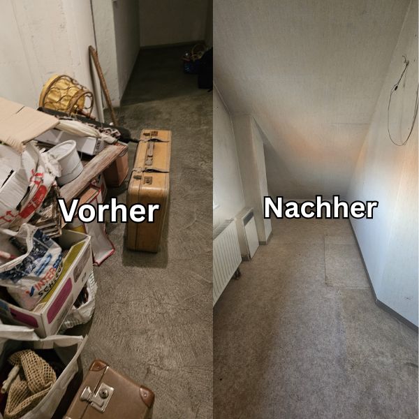 Entrümpelung eines Einfamilienhauses in Leonberg – Vorher und nachher Vergleich